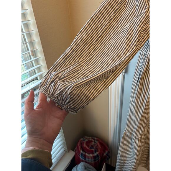 Blue and White Striped A New Day Maxi Dress Puff Sleeve, Long Sleeve - Picture 7 of 7